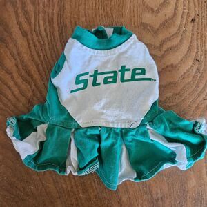Michigan State Univ Cheerleader XS Dog Shirt MSU Pet Apparel Costume Spirit